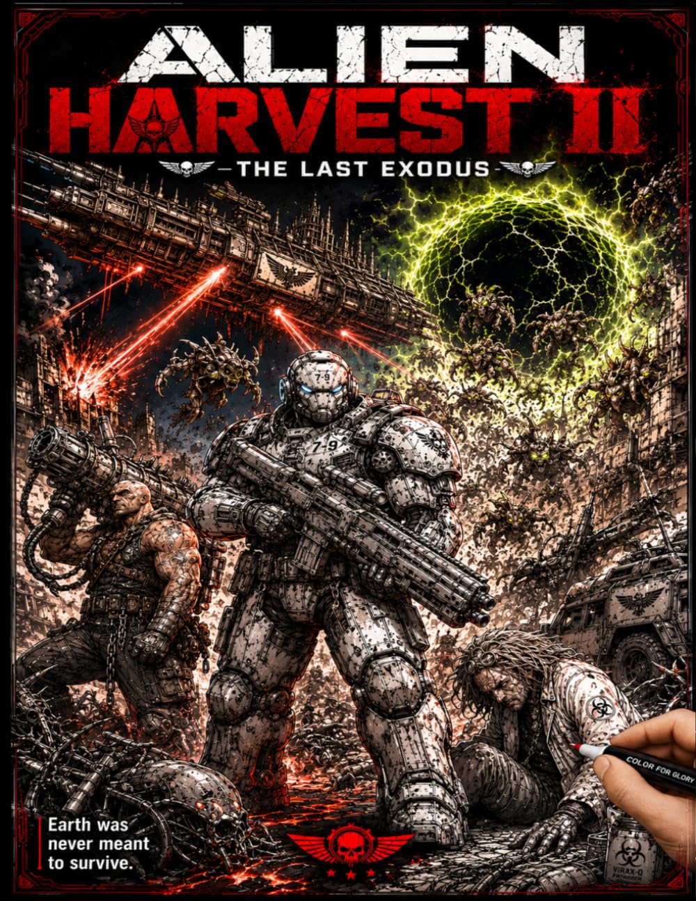Alien Harvest 2: The Last Exodus: Space Marine Comic Coloring Book (Alien Harvest Universe)