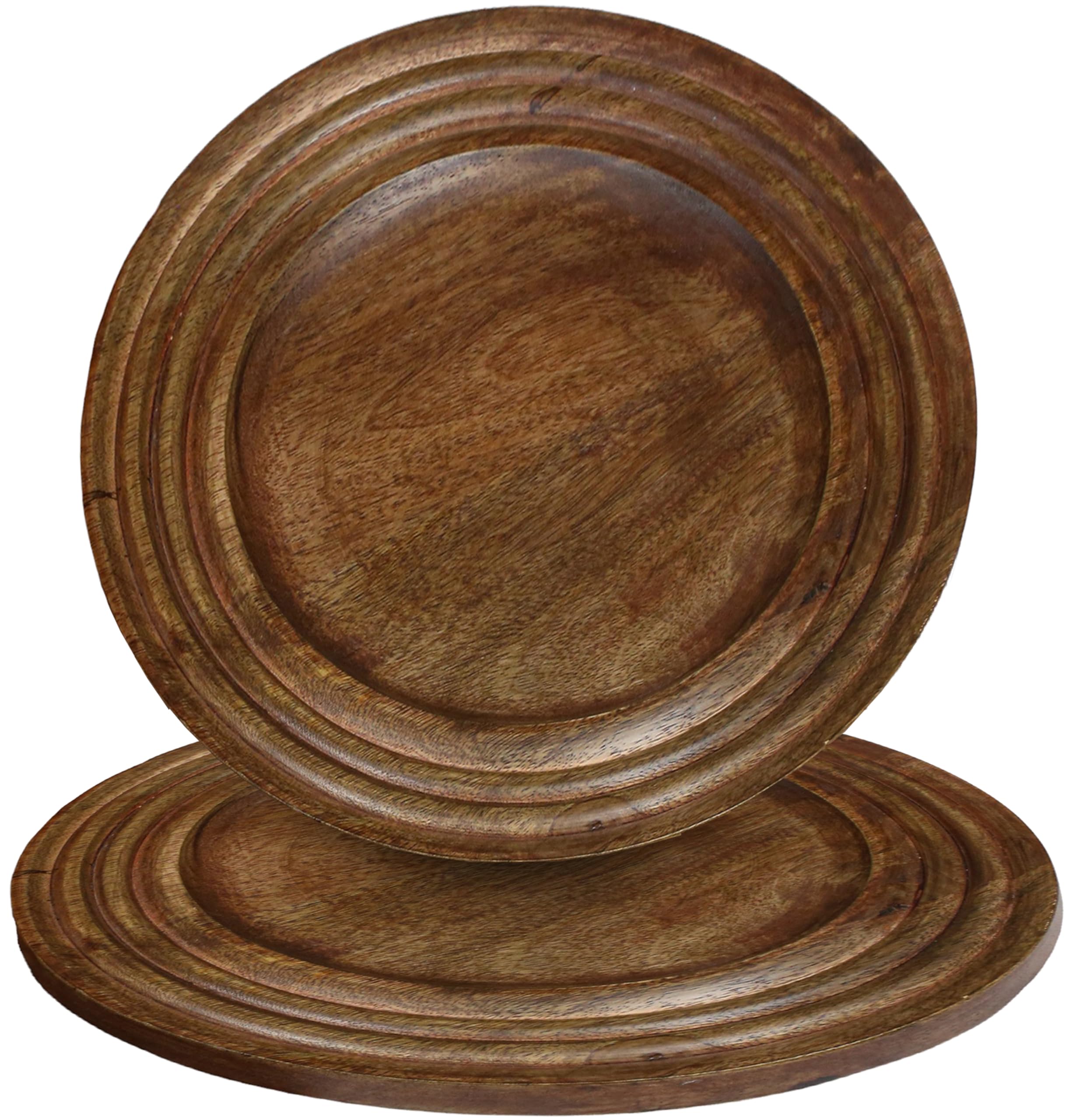 CLEENTABLE 13' Round Wood Charger Plates Set of 2 –...