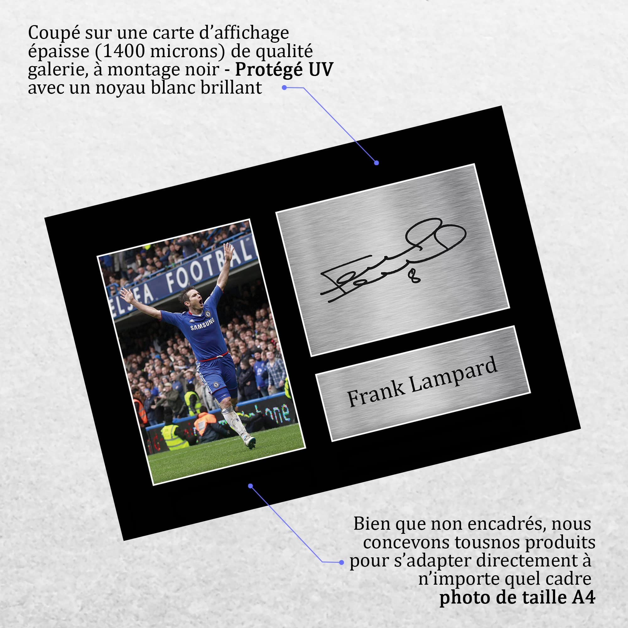Photo Encadrée Signée Frank Lampard Chelsea - Avec Certificat D'authenticité - Souvenir Collector