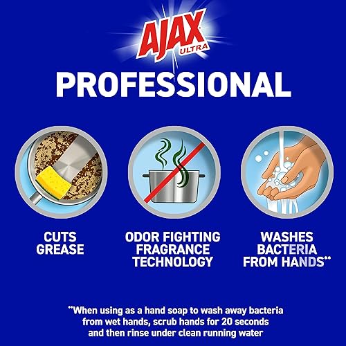 Miniatura 12 de Ajax Ultra Professional - Jabón antibacteriano para ollas y sartenes, aroma a naranja, 145 onzas líquidas (1.13 galones), paquete de 4 (61034313CT)