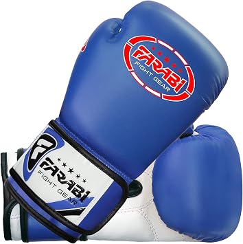 Farabi Boxing Gloves 8-oz Kick Boxing MMA Muaythai Training Punching Bag Focus Pads Gloves (Blue, 8OZ)