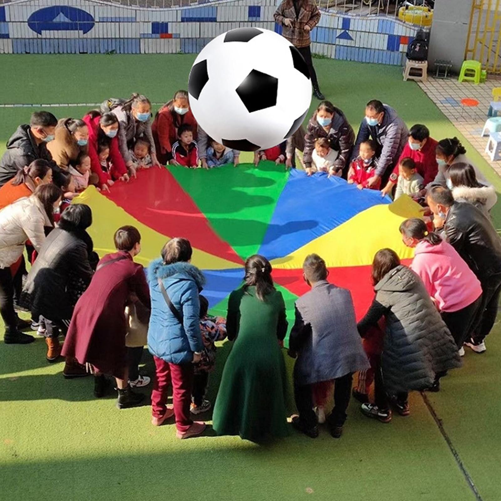 FOLODA Extra großer 53-Zoll Strandfußball für den Außenbereich für Spiele Hinterhof, Poolpartys und Outdoor Aktivitäten Hergestellt aus PVC PVC Wasserball