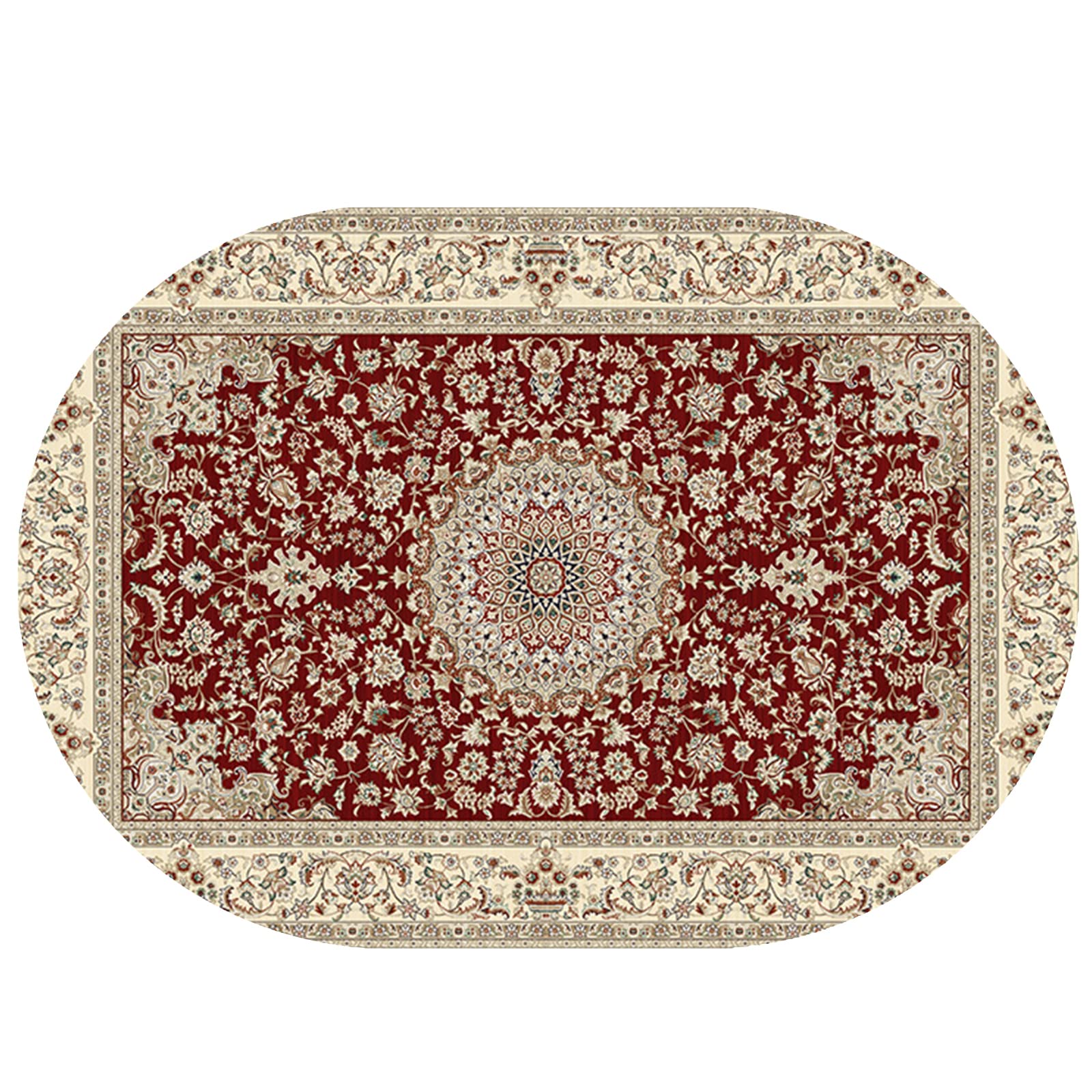 Tapis ovale vintage rouge pour un salon chaleureux et déco 120x200