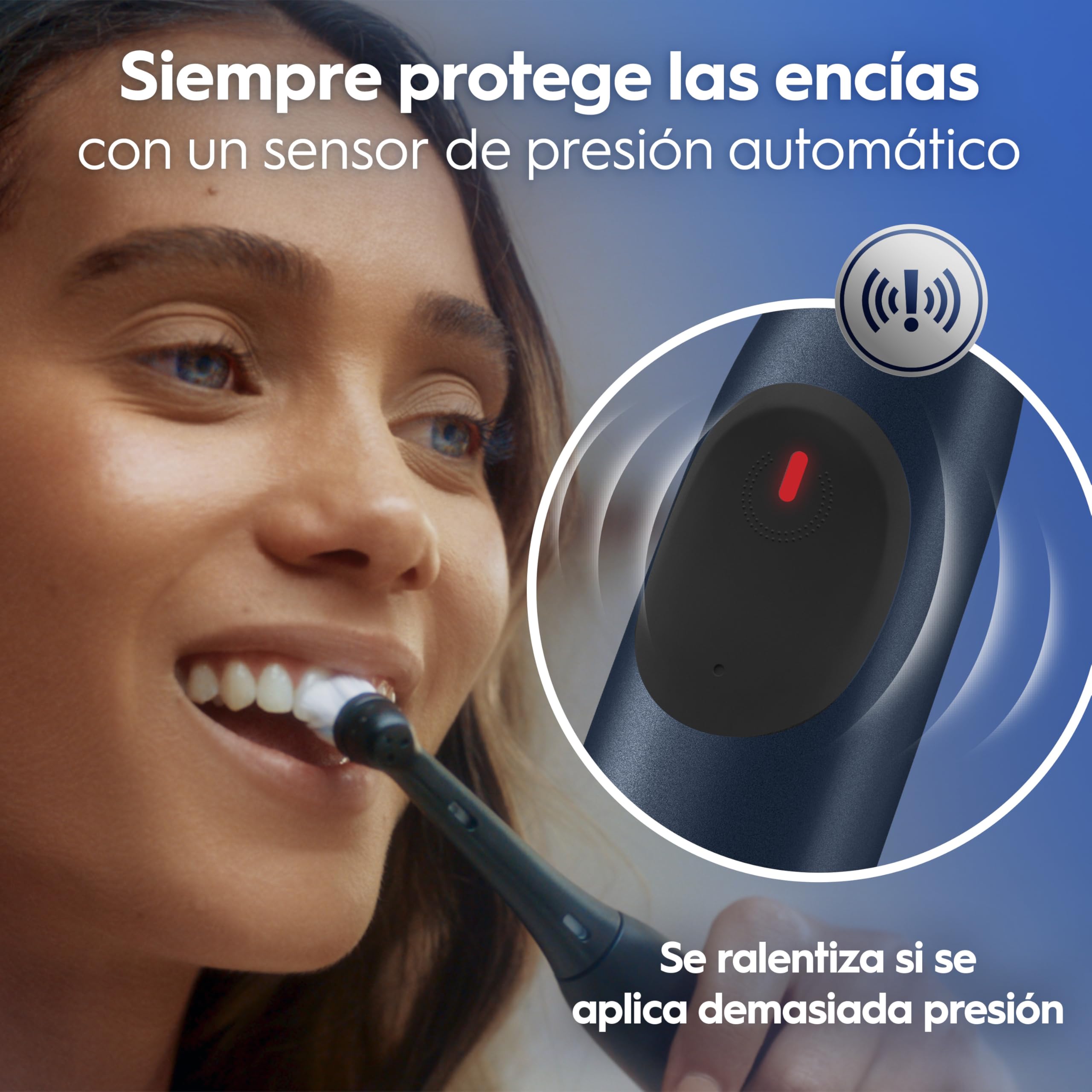 Oral-B iO 2 Cepillo de Dientes Eléctrico Azul Mar, 1 Cabezal, 1 Estuche De Viaje, 3 Modos De Cepillado, Sensor De Presión y Temporizador, Diseñado por Braun, Edición Limitada