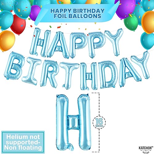 Miniatura 7 de KatchOn, Globo azul claro del número 2, paquete de 3, globo azul del número 2, pancarta azul de feliz cumpleaños  Globos azules de feliz cumpleaños