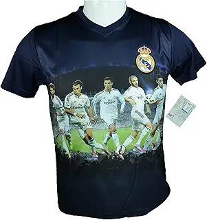Real Madridサッカー公式ユースサッカートレーニングパフォーマンスPoly Jersey p004 L ブラック