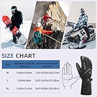 Vista 7 de ROCKBROS Guantes calefactables eléctricos con batería recargable térmica, guantes térmicos para hombres y mujeres, para pantalla táctil de invierno