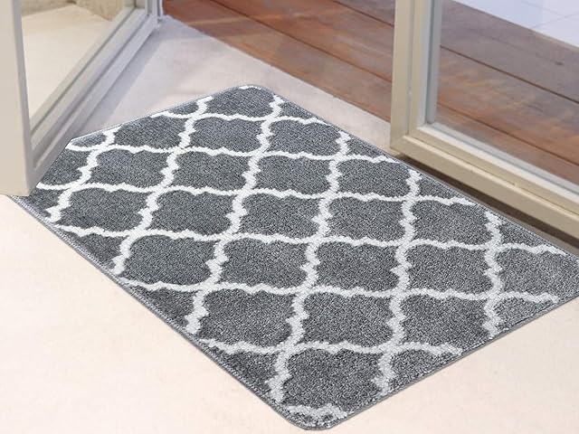 Famibay Dirt Trapper Door Mat Indoor Non Slip Rubber Doormats Washable Barrier Door Mat Absorbent Front Door Mat Carpet Entrance Floor Mat for Front Back Door Entryway Hallway Outdoor