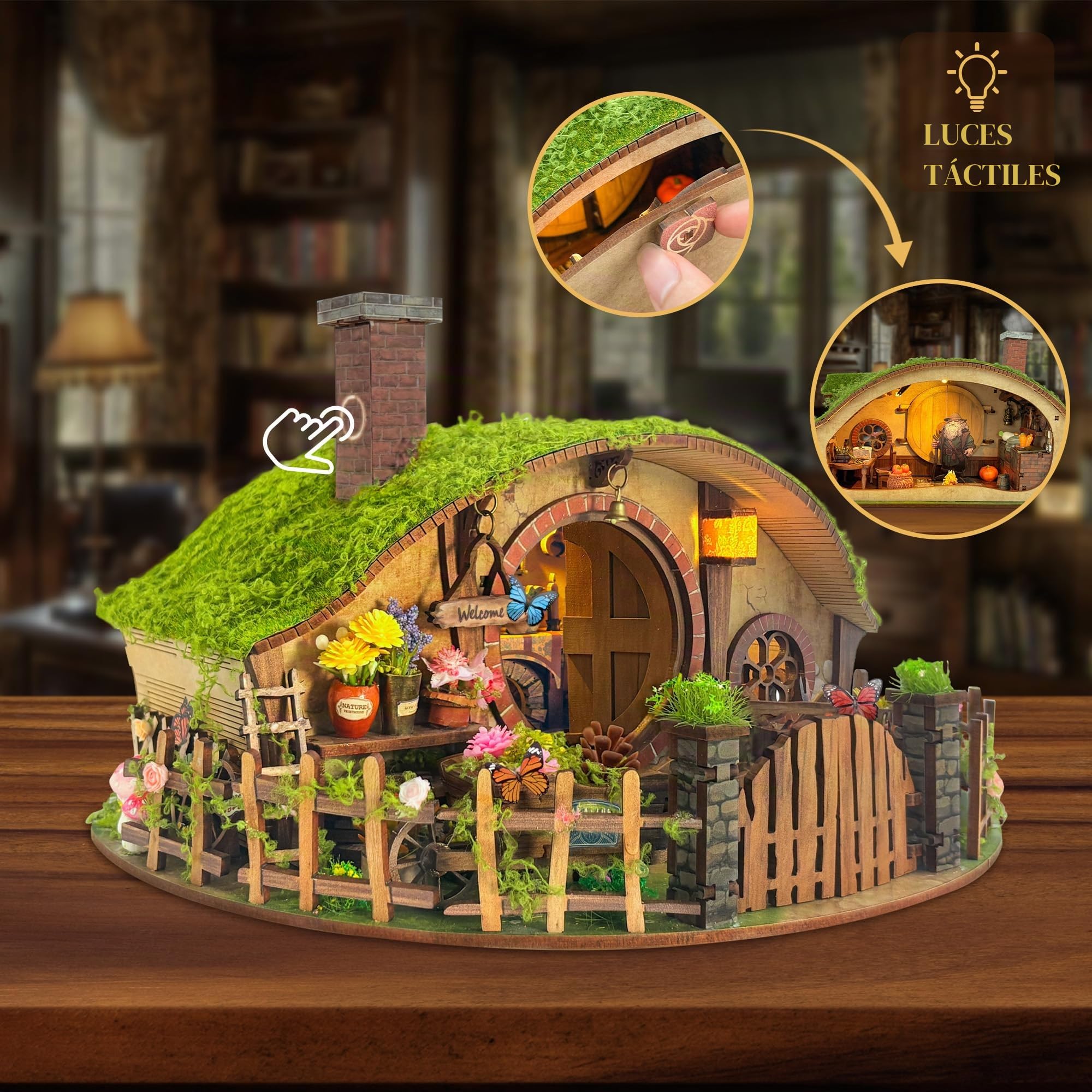 Kit de casa en miniatura para ensamblar – Puzzles 3D de madera, diseño de caja sorpresa, actividad antiestrés para adolescentes y adultos, kit de casa de muñecas regalo y decoración