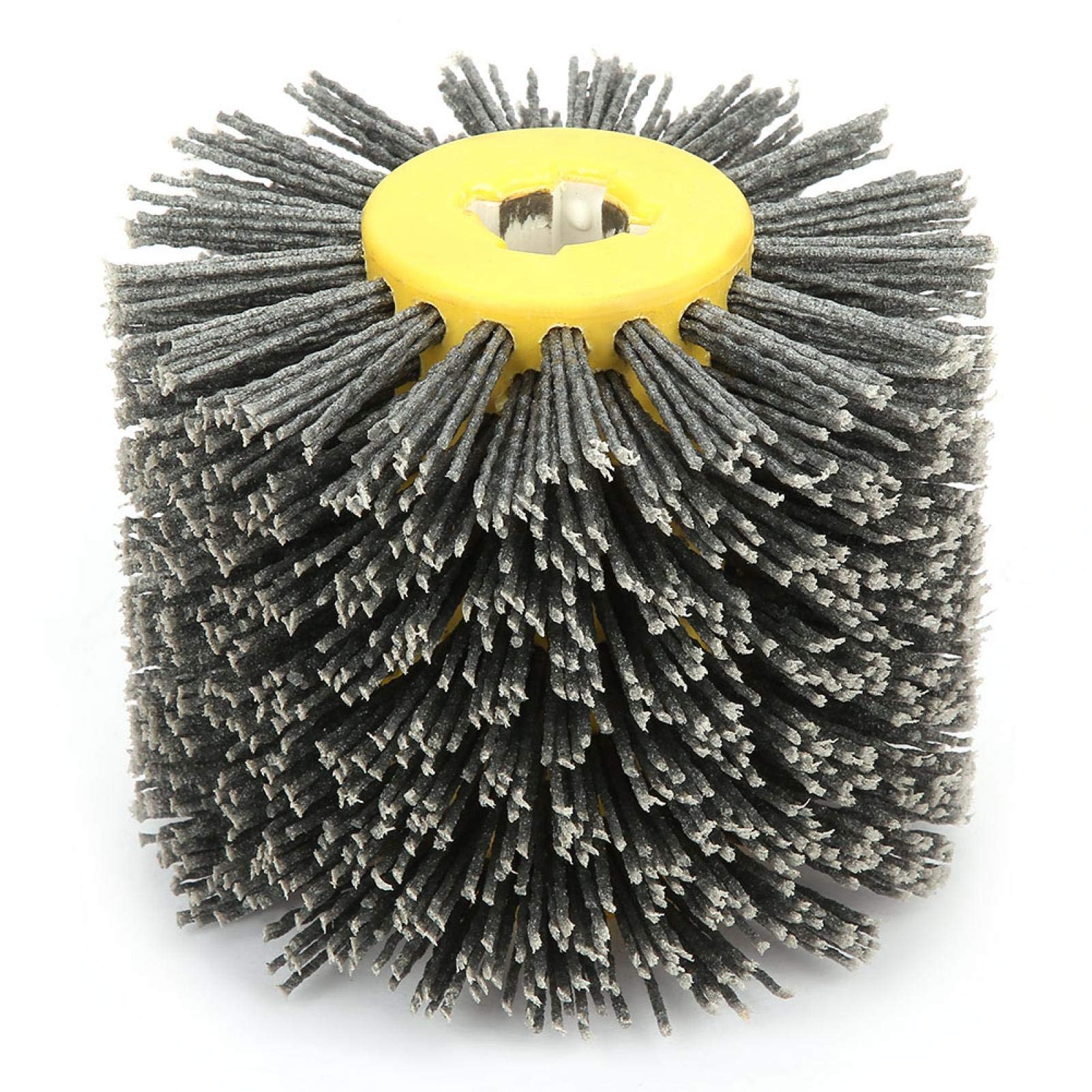 Wire Drawing Wheel Brush, 80 Polishing Wheel, Hyperboloid Wire Drawing Wheel Brush Burnishing Polishing Wheel Grit #80 for Dusting Deburring and Cleaning Wooden Floor