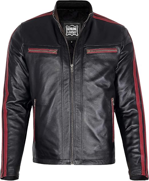 Juicy Trendz® Giacca da motociclista in pelle da uomo, slim fit, stile  vintage invecchiato, Nero-3, XXL : Amazon.it: Abbigliamento