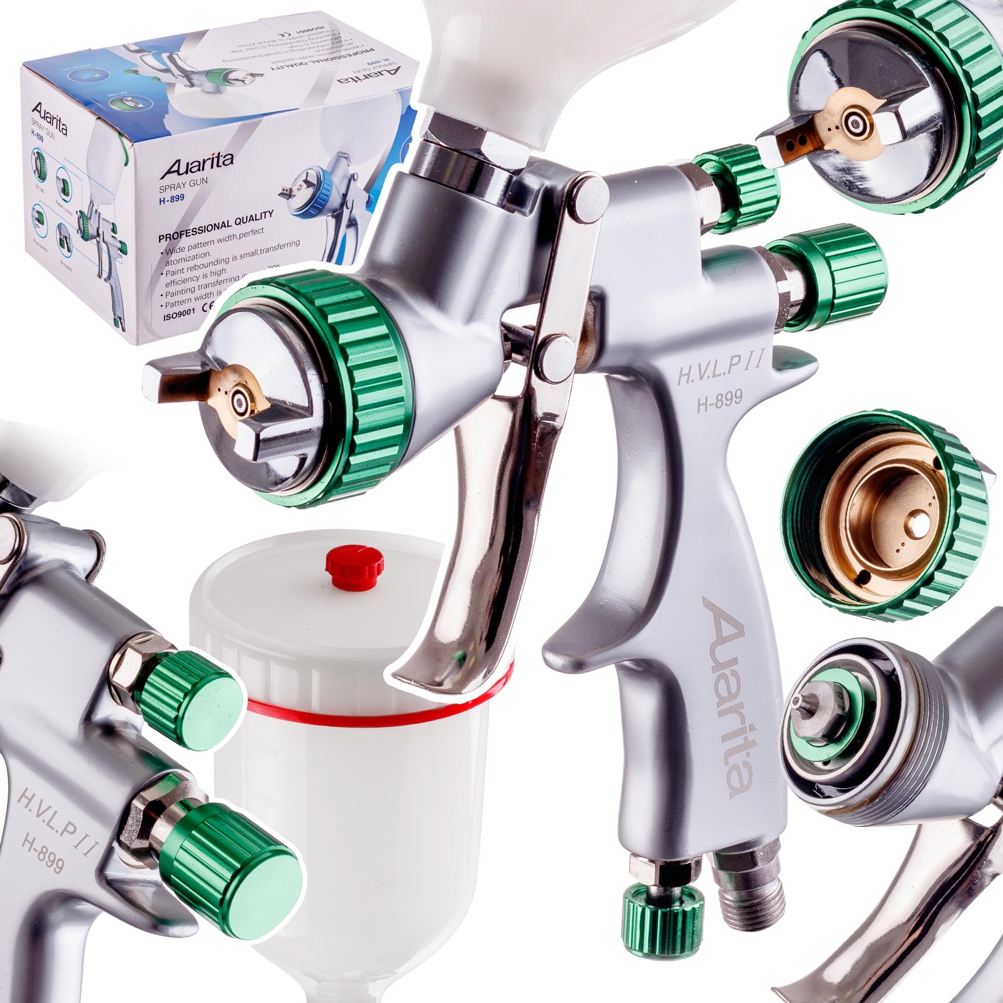 Profi HVLP-II AUARITA H-899 Lackierpistole Düse 1,4 Sprühpistole Spritzpistole