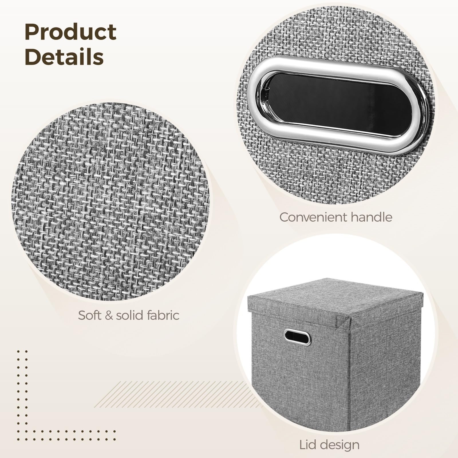Set di 2 contenitori per dischi in vinile, 33 x 33 x 33 cm, può contenere fino a 50 litri, casse in tessuto con coperchio per album e traslochi