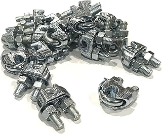 Cable Clamps 1/4â€ U-Bolts Galvanized Wire Rope Clamps Clips 1/4 6, 10, 20, 50, 100 pcs (6 PCS)