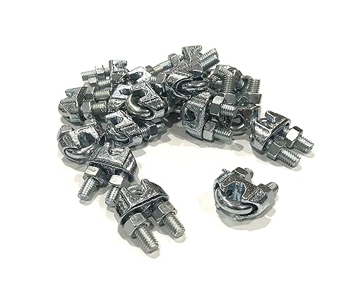 Abrazaderas de cable de 14 "U-Bolt Abrazaderas de cuerda de alambre galvanizadas Clips 14 6, 10, 20, 50, 100 PC (6 PCS)