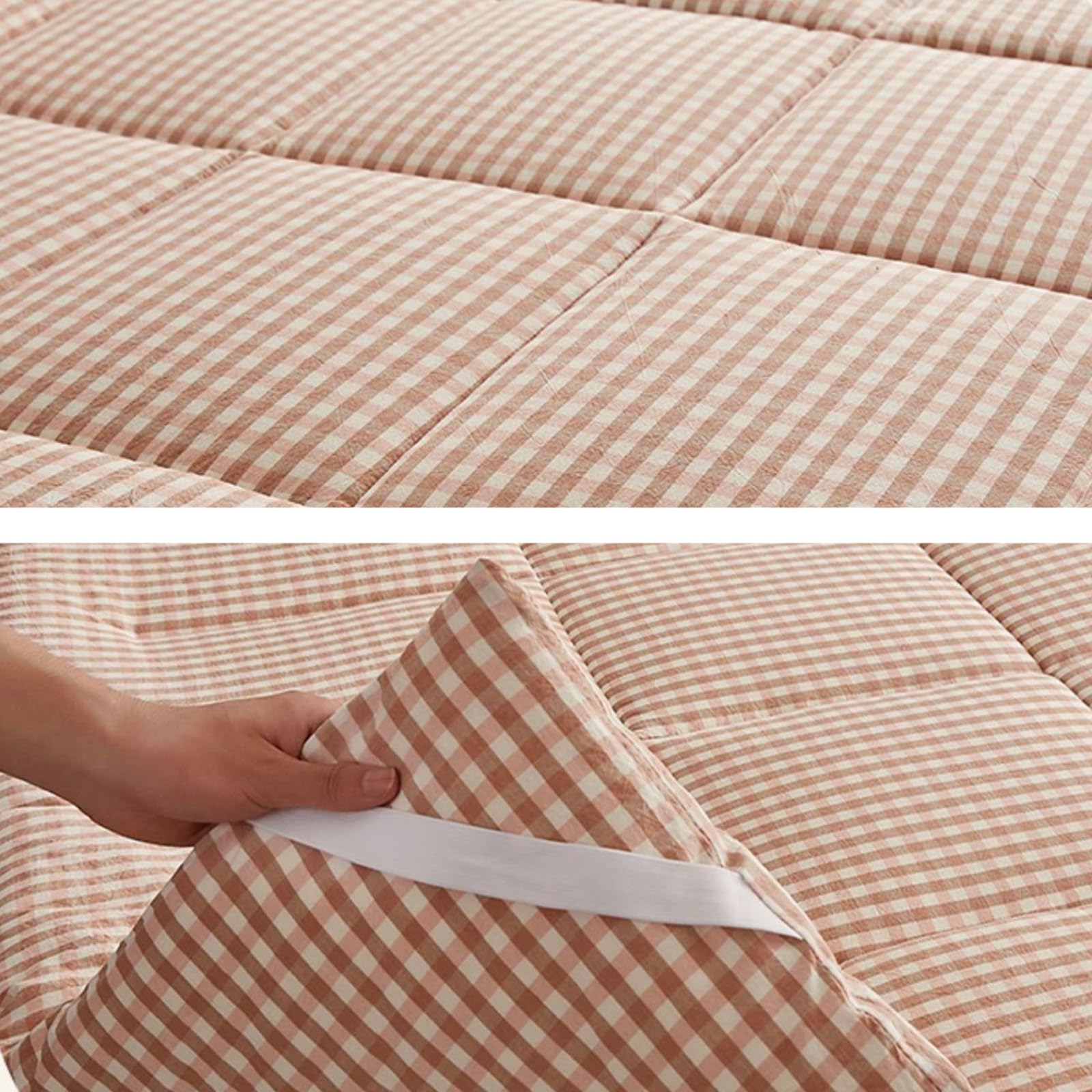 Portatile Materasso Futon Pieghevole Giapponese con Elastico, Arrotolabile Materassino da Campeggio Matrimoniale/Singolo, Spesso Materassino Pieghevole Tatami per Viaggi,D,120x200cm/47x79in
