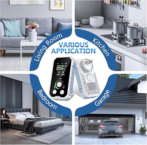 Miniatura 7 de Detectores de monóxido de carbono 5 en 1 enchufables, detector de humo combinado y detector de fugas de gas natural y alarma de CO con pantalla de