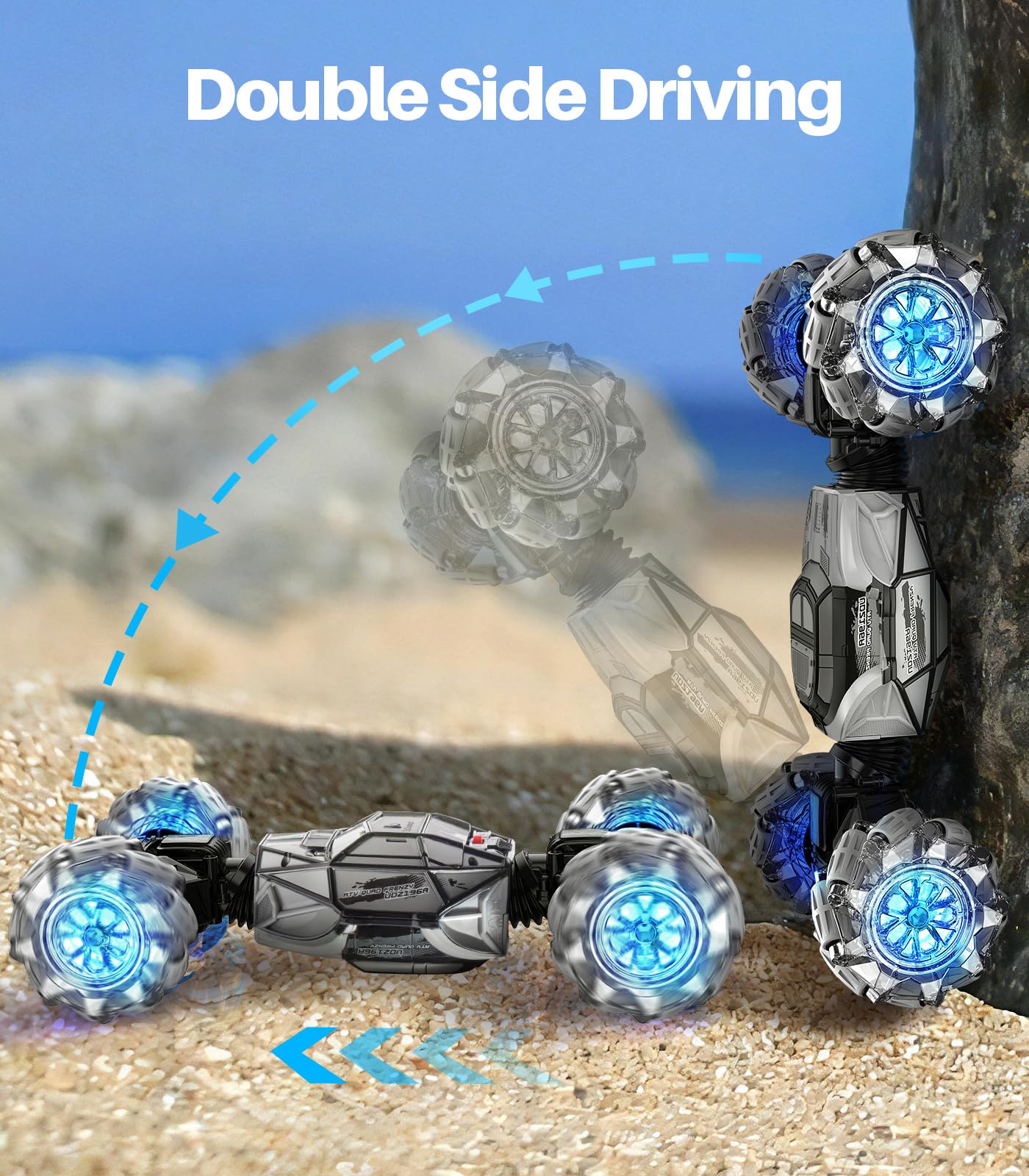 DoDoeleph Remote Control Car, 4WD Gesture Sensing RC Stunt Car Toys, 2.4GHz 360°Spinning Multiple Terrains Hand Controlled RC Cars Crawler for Boys Girls 8-12 Christmas