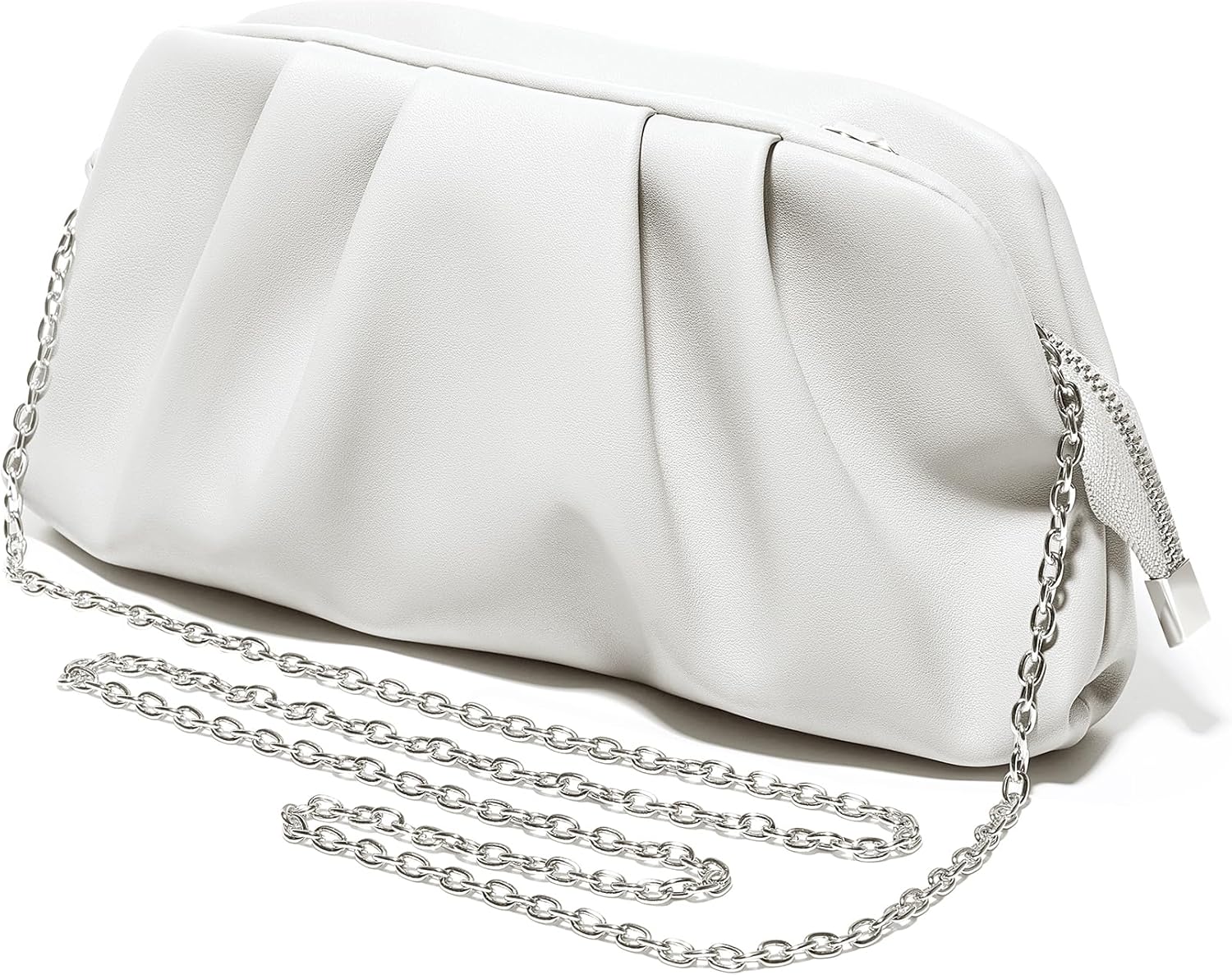 SWEETV CHUNLI Dressy Vegan Leather Clutch Purse for Women Formal, Soft Pleated PU Evening Clutch for Weddings, Proms - Image 4