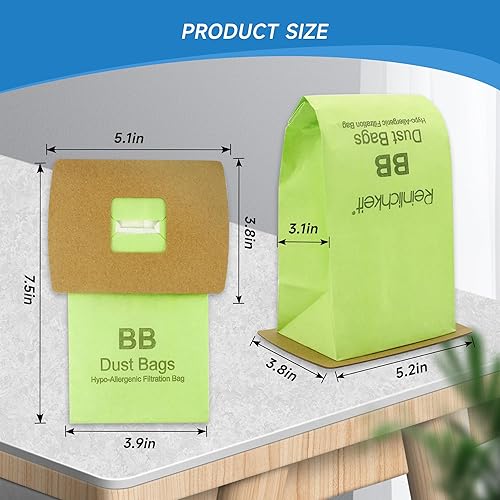 Miniatura 7 de Bolsas de repuesto tipo BB para botellas Oreck XL PKBB12DW BB180 BB280 BB850 BB870 BB900 BB1000 MV160 con 2 filtros de motor