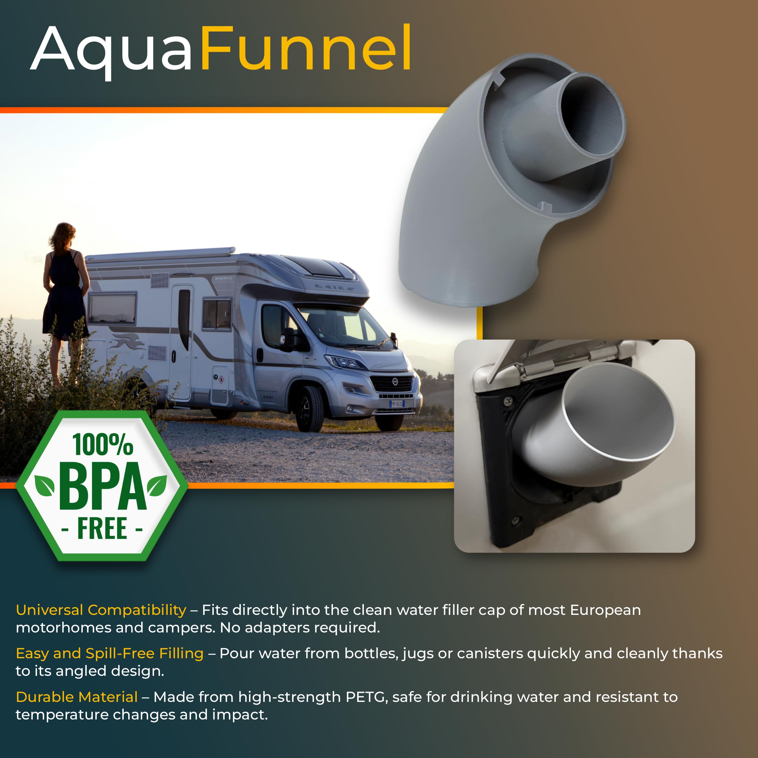 Imbuto di riempimento del Serbatoio 'Acqua per Camper