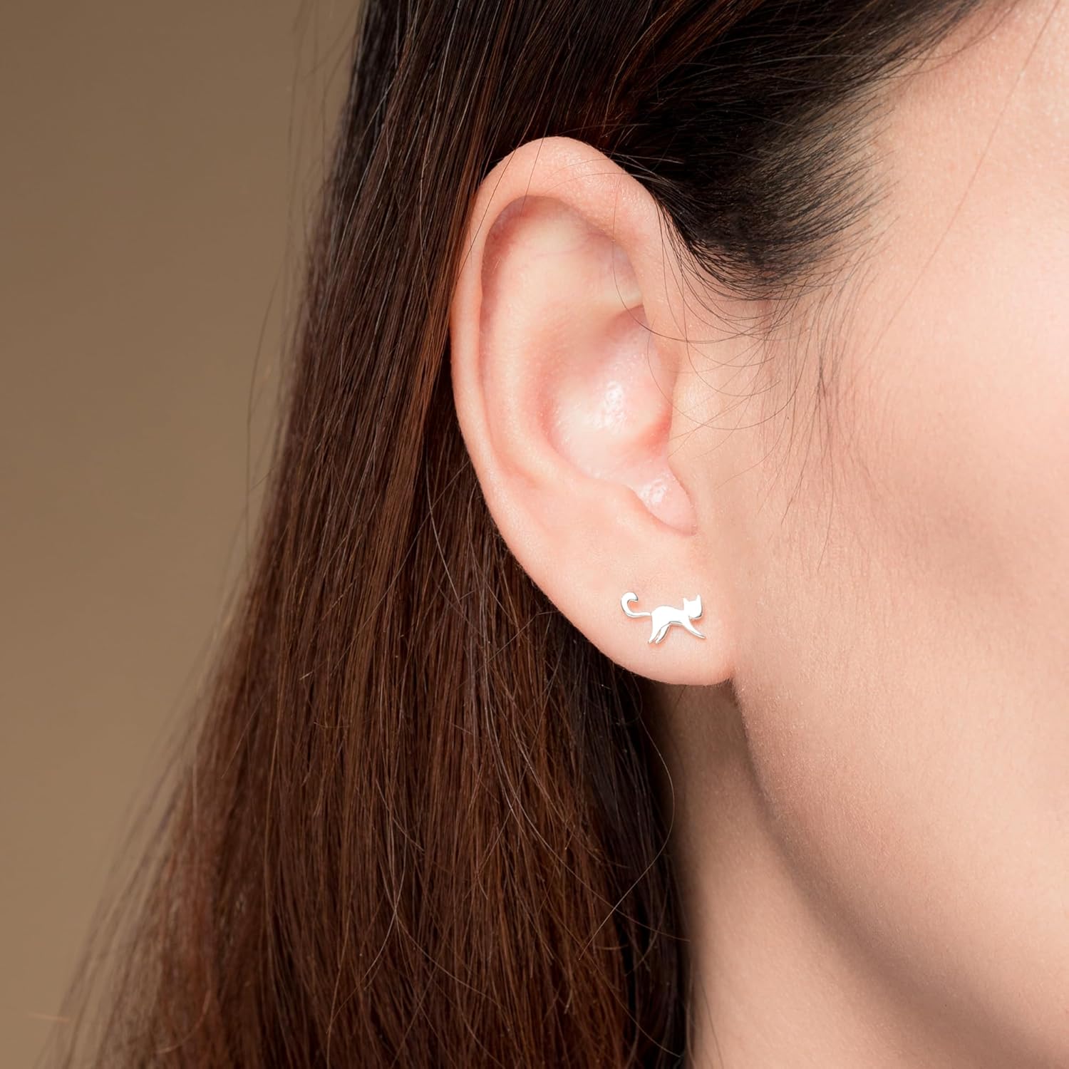 Boma Jewelry Sterling Silver Kitty Cat Stud Earrings - Image 2