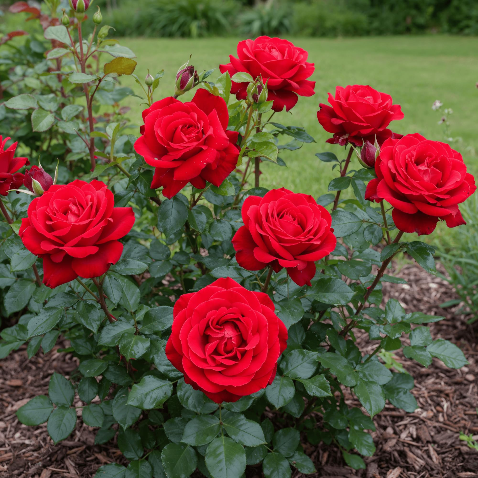 Piantine di Rosa Rosso (1 pianta profumata), grandi piante perenni resistenti, piante dall'Olanda per giardino e vaso (senza semi, bulbi e non artificiali)