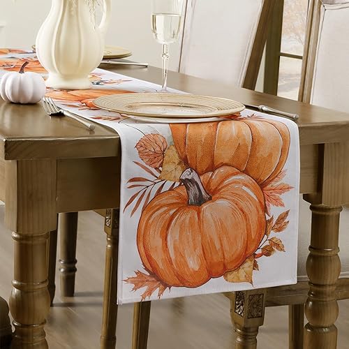 Miniatura 20 de Romanstile Juego de manteles individuales de otoño de 4 a 12 x 18 pulgadas, manteles individuales decorativos de calabaza naranja otoñal de Acción