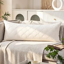 Memory Foam 14 x 36 Inch Pillow Insert, With Diamond Quilted Cover, White