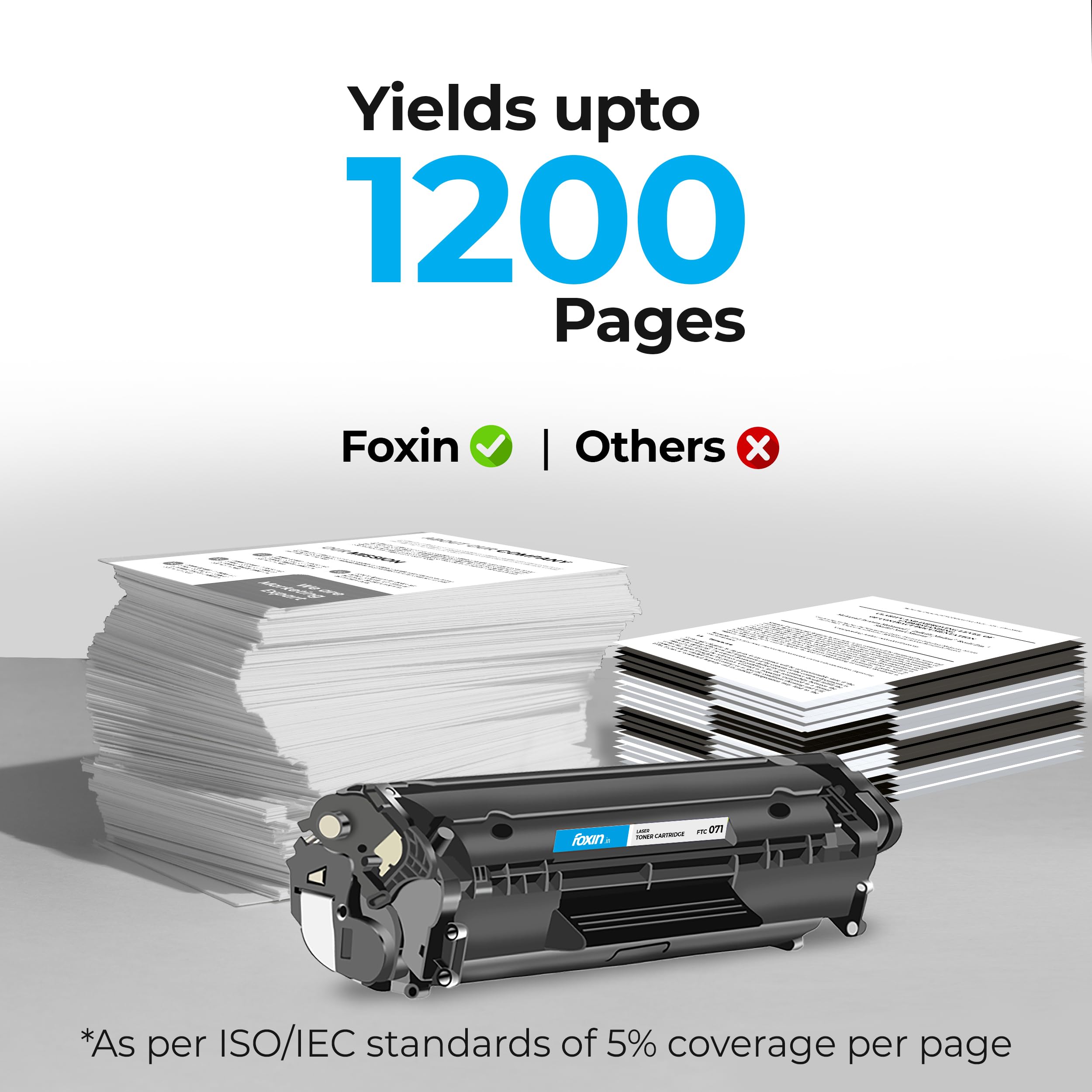 Foxin FTC 071 Toner Cartridge | Compatible with Canon LBP122dw, MF272dw, MF275dw, MF 120 & MF 270 Series | Monochrome Laser Printer Cartridge | High Page Yield - 1200 — Amazon image 3