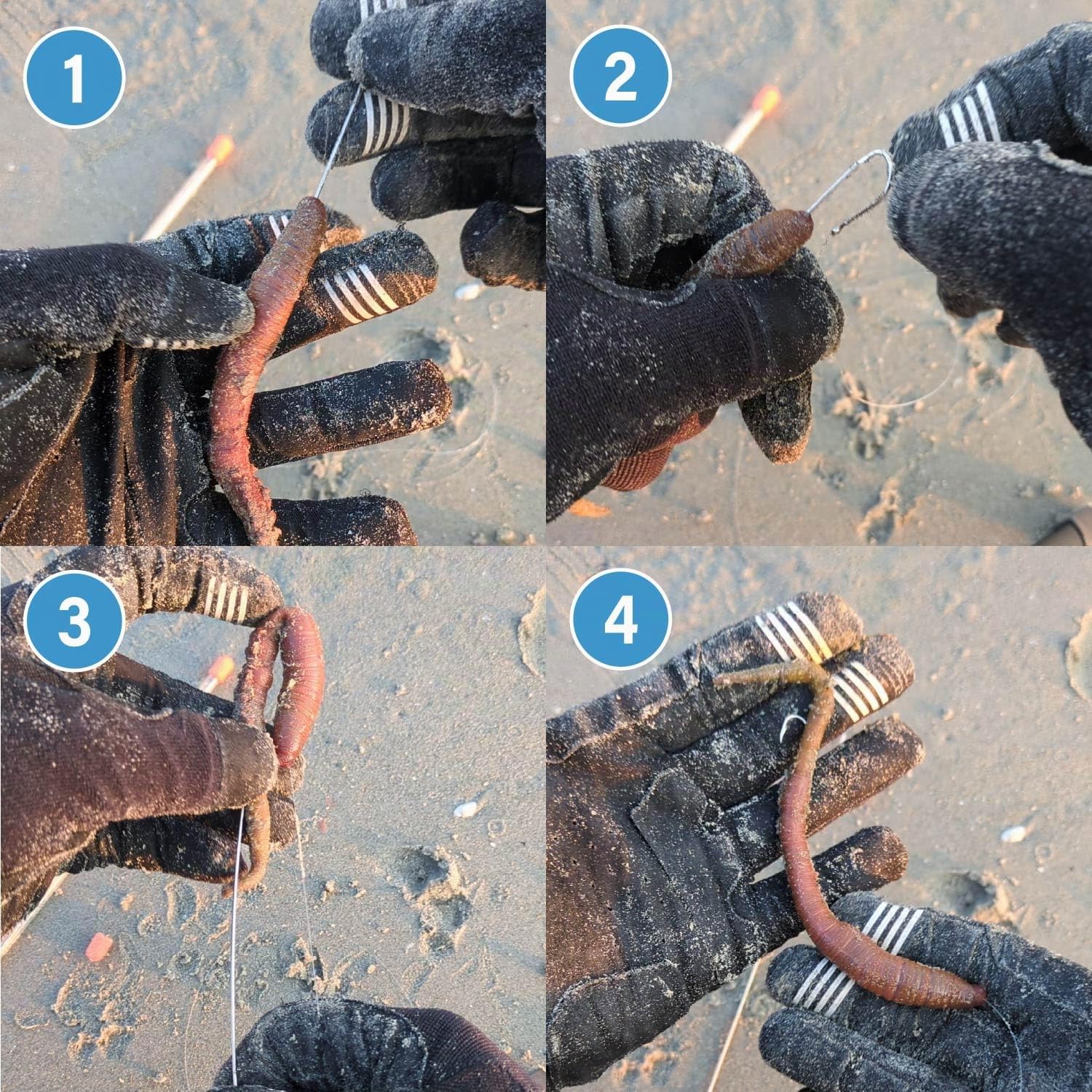 F2M - Scatola di 5 aghi da pesca cavi per escher verso sardine crostacei molluschi - confezioni di aghi da locher + rulli filo da legatura - Lotti aghi + legatura esche - Pesca mare acqua dolce