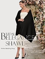 Vista 2 de PULI Bufanda y chal tipo pashmina para mujer, accesorio para vestido de noche, gran bufanda manta larga, chal para boda nupcial de invierno