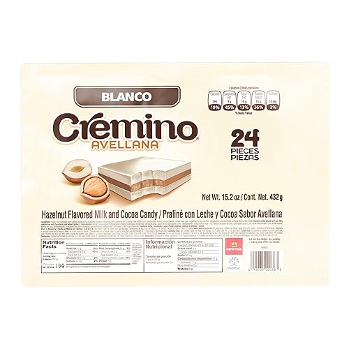 Miniatura 5 de Cremino Bandeja de chocolate bicolor  Barras de chocolate con leche y avellana  Sabor fino  24 piezas en total  15.2 onzas (paquete de 1)