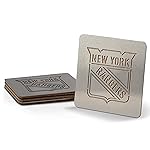 YouTheFan NHL New York Rangers Boasters, 4-Piece Coaster Set Stainless Steel, 4 x 4