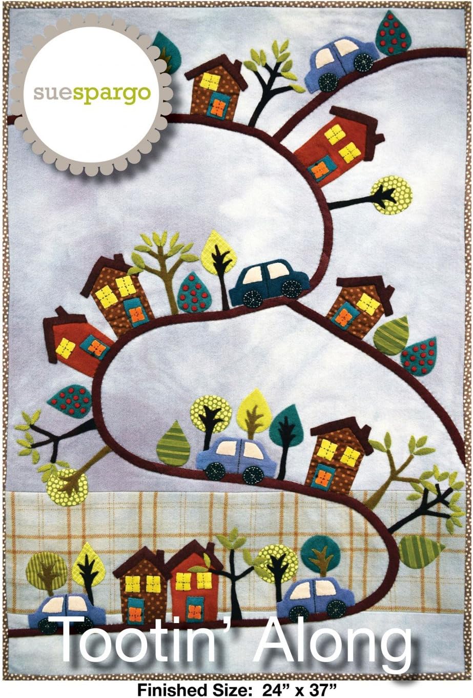 Tootin' Along pattern by Sue Spargo Wool Applique 24" x 37"