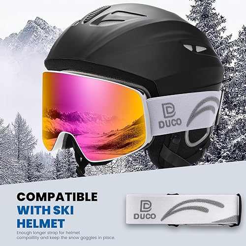 Miniatura 4 de DUCO OTG - Gafas de esquí y snowboard para hombres y mujeres, ligeras, para invierno, motos de nieve, antiniebla, 100% protección UV, DCS001