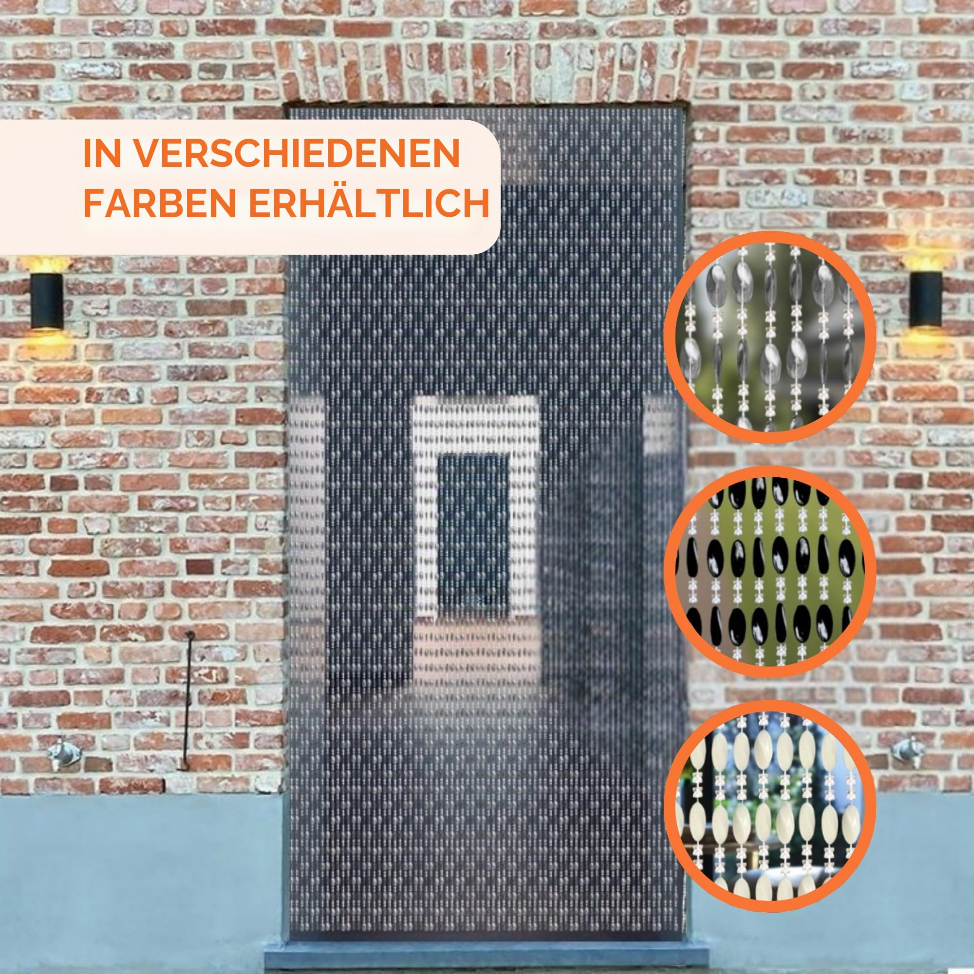Trente Perlenvorhang Duo - Fliegengitter Fenster, Verschiedene Größen und Farben, Balkontür Fliegengitter, Insektenschutz Perlen, Fliegenvorhang Grau 90 x 200 cm