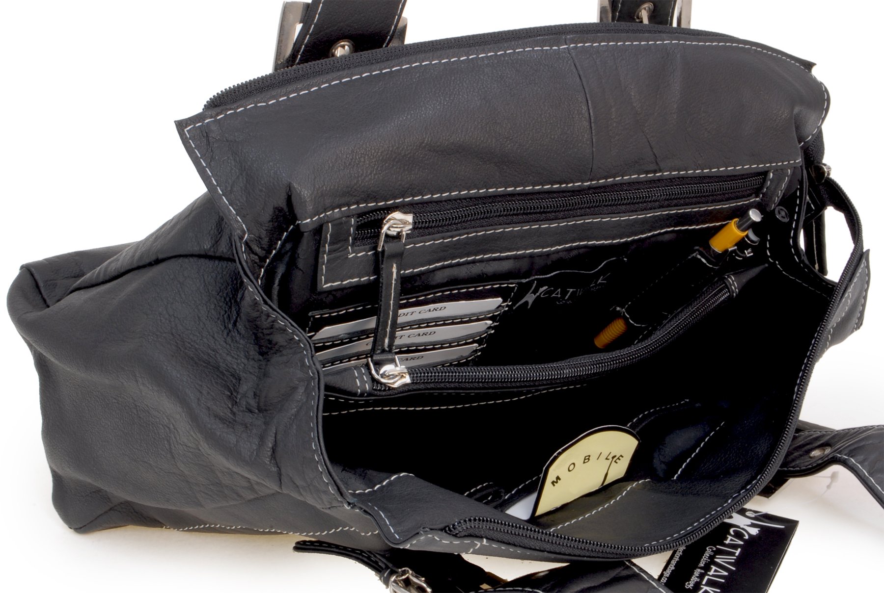 Catwalk Collection Handbags - Borsa a Spalla in Pelle - Borsa a Mano Giorno Media da Donna - Jane