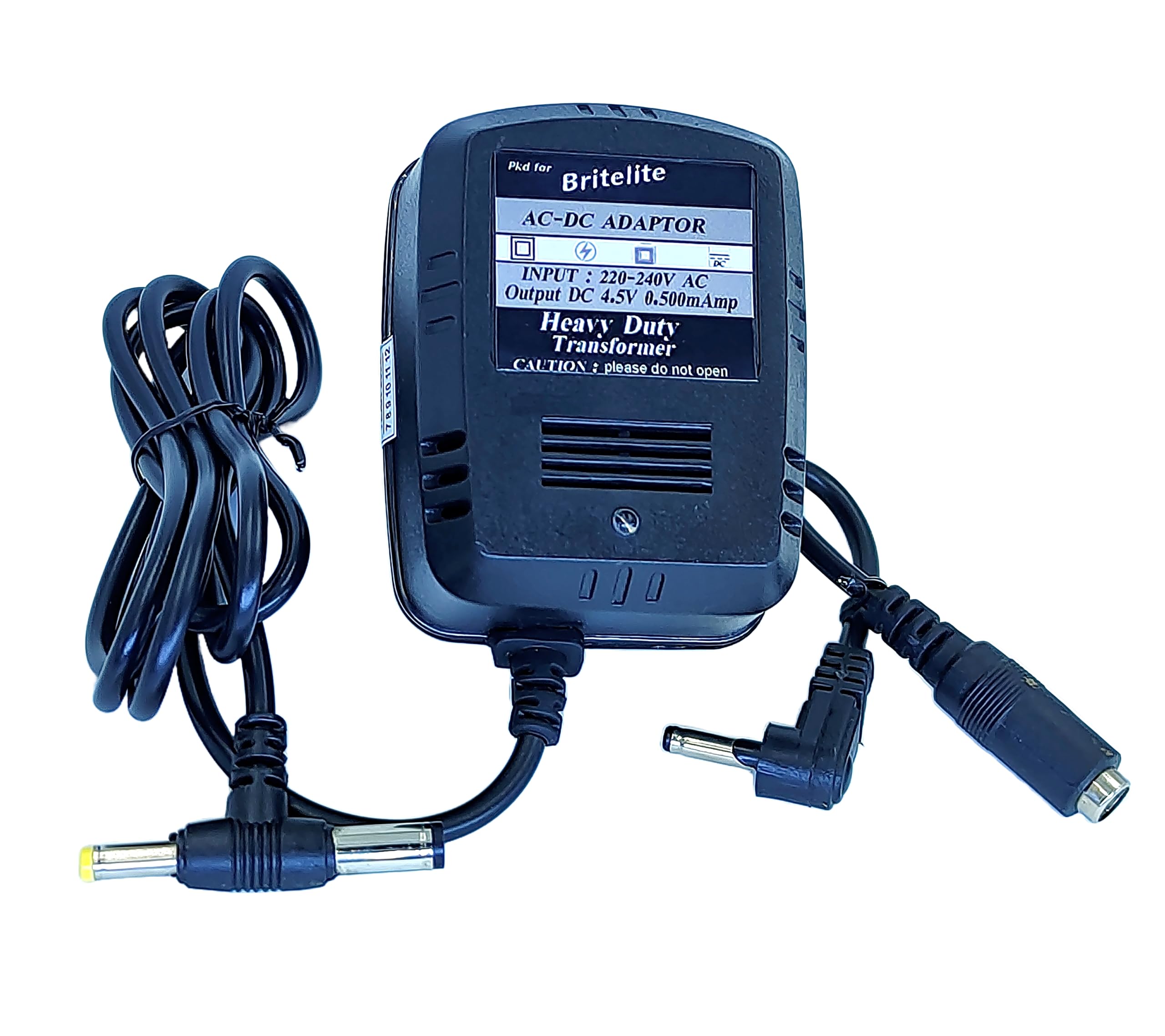 4.5v AC-DC Charger Adapter 5.5MM-2.5MM 60HZ Output Current 500-MAmp[ Combo of 2.0 Connector] Jack for Rechargable Torch Light-Flashlight-Rechargeable Batteries-Toys[1-Mtr Wire ] (B0D8JP2JCB) Amazon Price History, Amazon Price Tracker