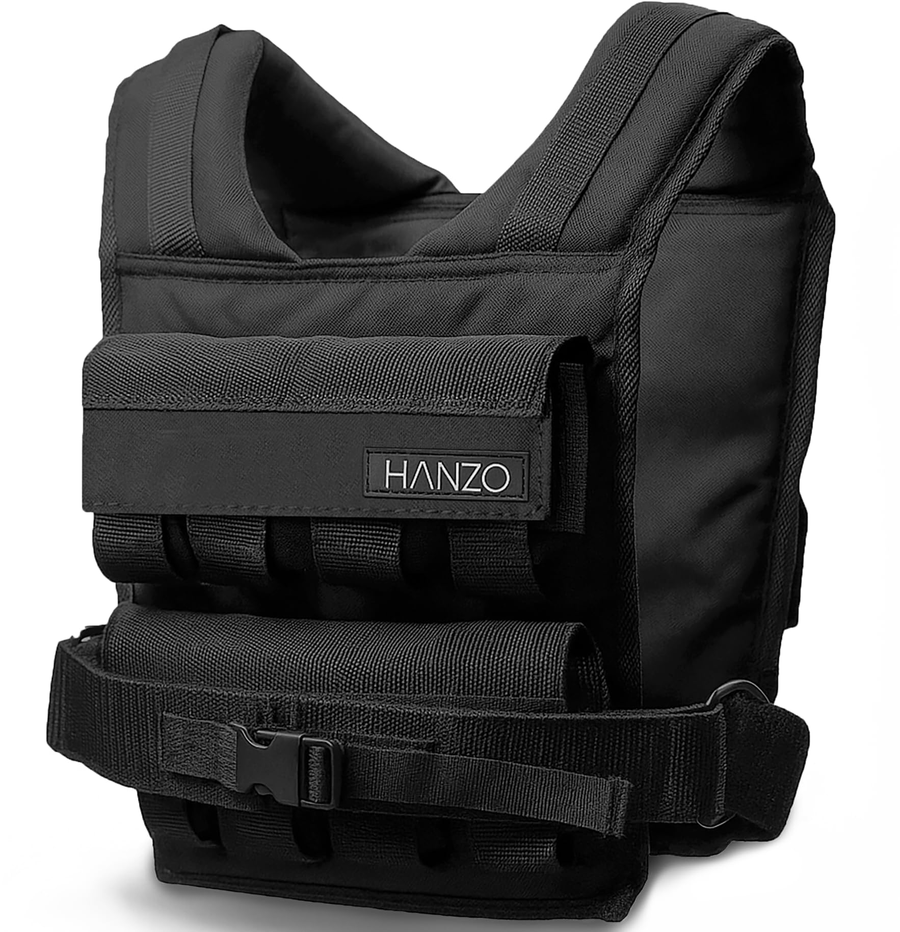 HANZO Weighted Vest for Men & Women 25lbs | 35lbs | 45lbs | 65lbs | Weight Vest With Removable Iron Weights, Adjustable Heavy Duty Weighted Workout