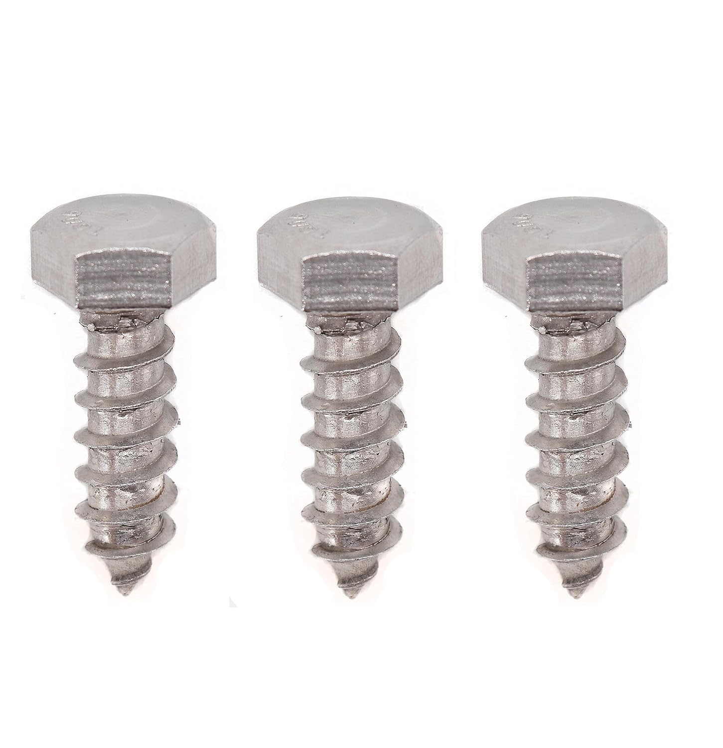 binifiMux 20-Pack 3/8 in. x 2-1/2 in. Hex Cap Head Lag Screws Bolts, Grade 8 18-8 Stainless Steel