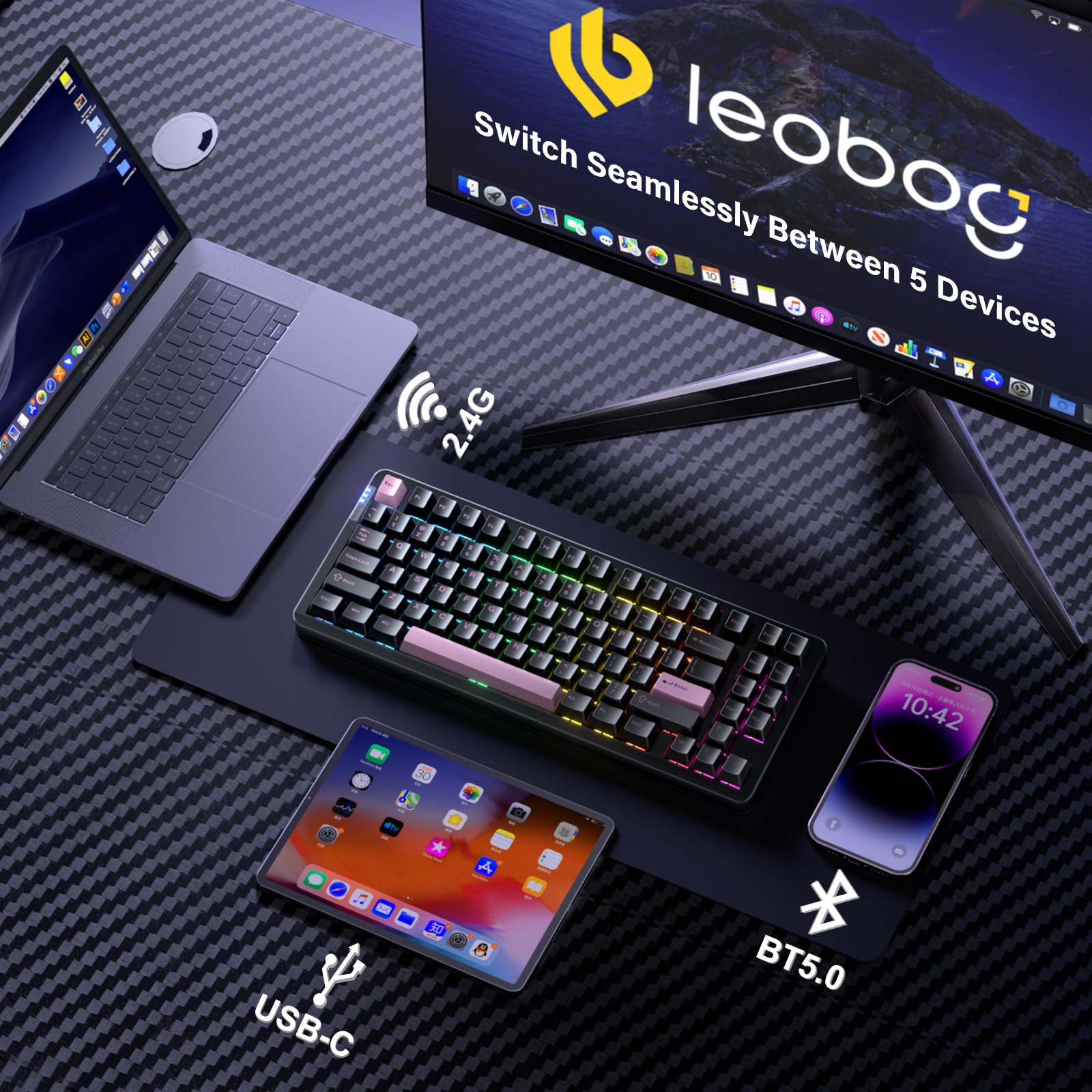 Amazon | LEOBOG HI86 ブルー メカニカルキーボード - ニンバス