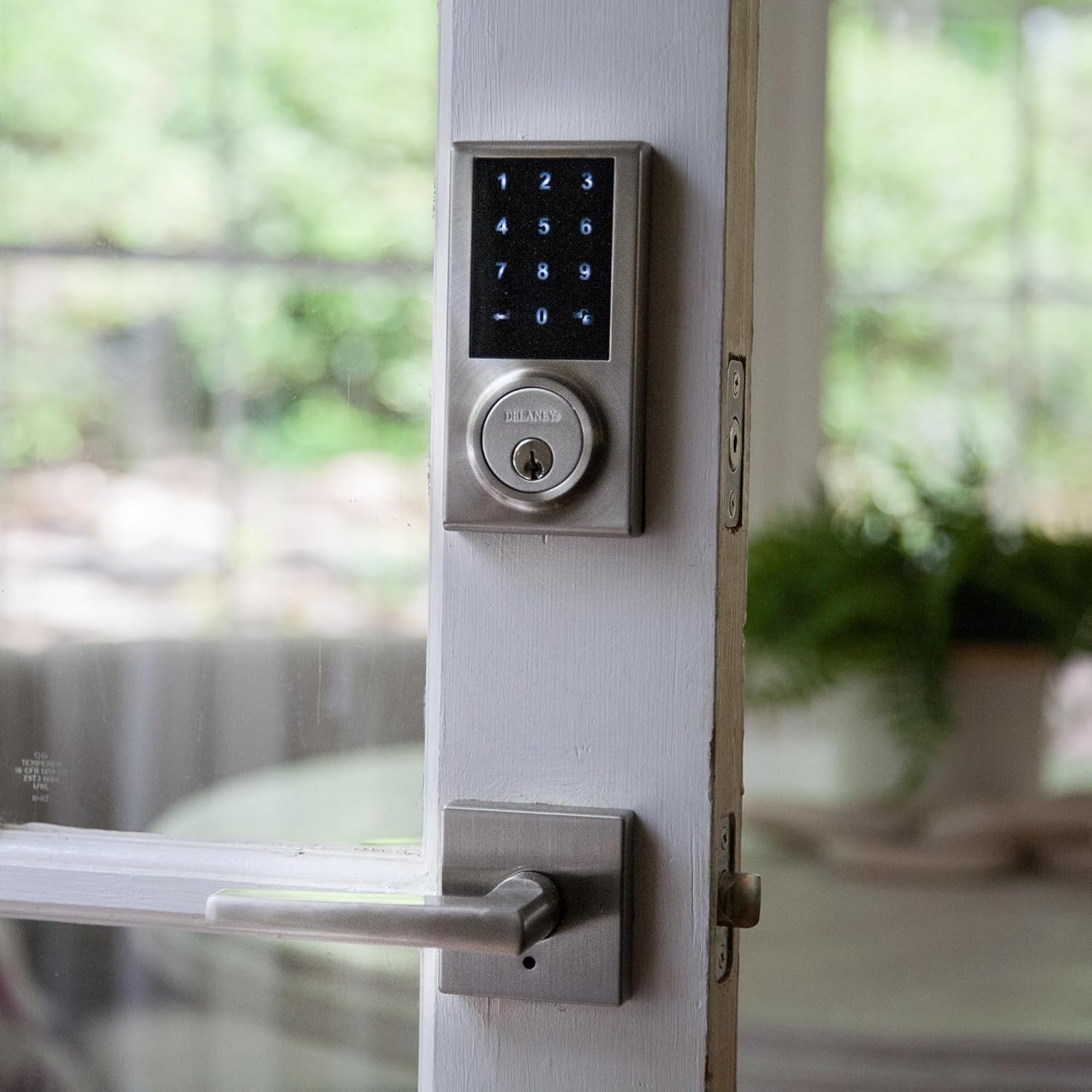 Delaney Hardware KP300 Digital Keypad Deadbolt Lock installed on a door
