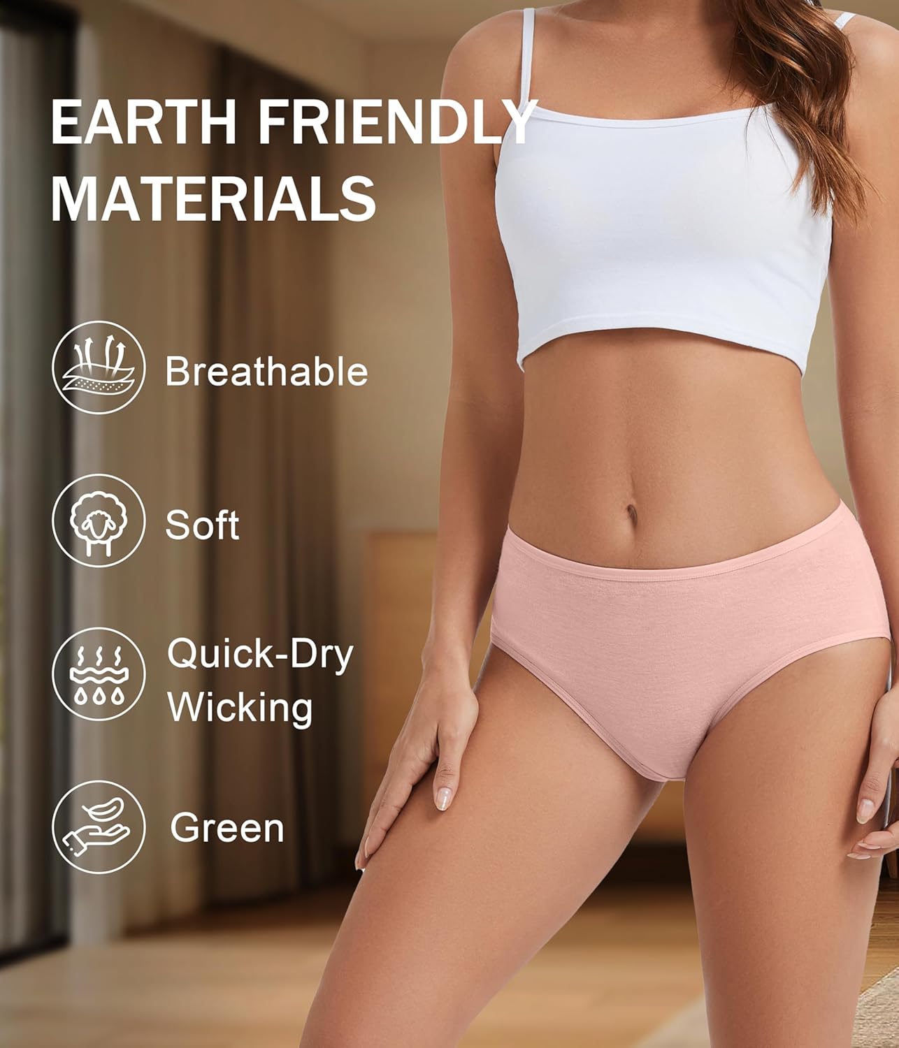 Womens Underwear Merino Wool Bikini Panties Breathable Wool Hipter,Moisture Wicking Wooly Panties 3 pack - Image 4