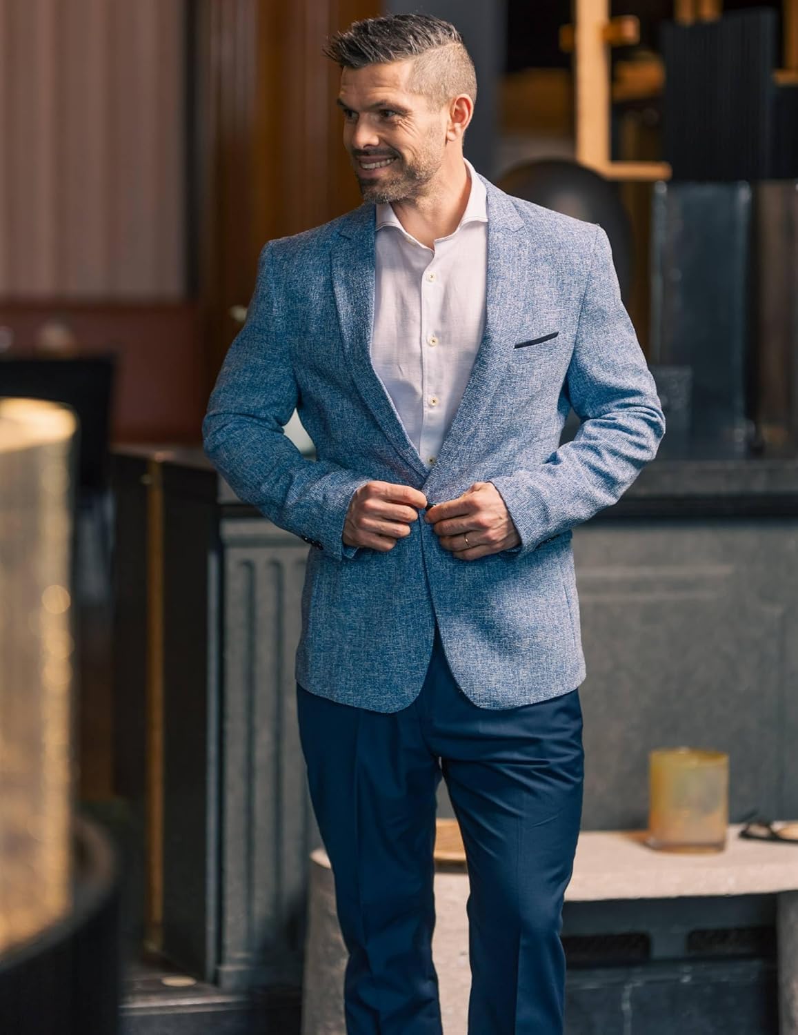 COOFANDY Mens Dress Pants Expandable Waist Wrinkle Free Suit Pants Flat Front Casual Dress Slacks - Image 2