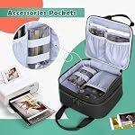 Luxja Boîtier d'imprimante photo compatible avec Canon SELPHY CP1500 / CP1300 / CP1200, Sac d'impression photo avec des poches accessoires, noir