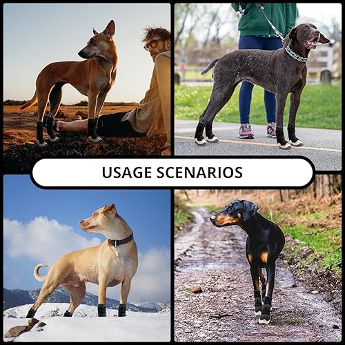 Miniatura 6 de Botas de nieve antideslizantes para perros, zapatos impermeables para perros pequeños, medianos y grandes, con correas reflectantes, botas para