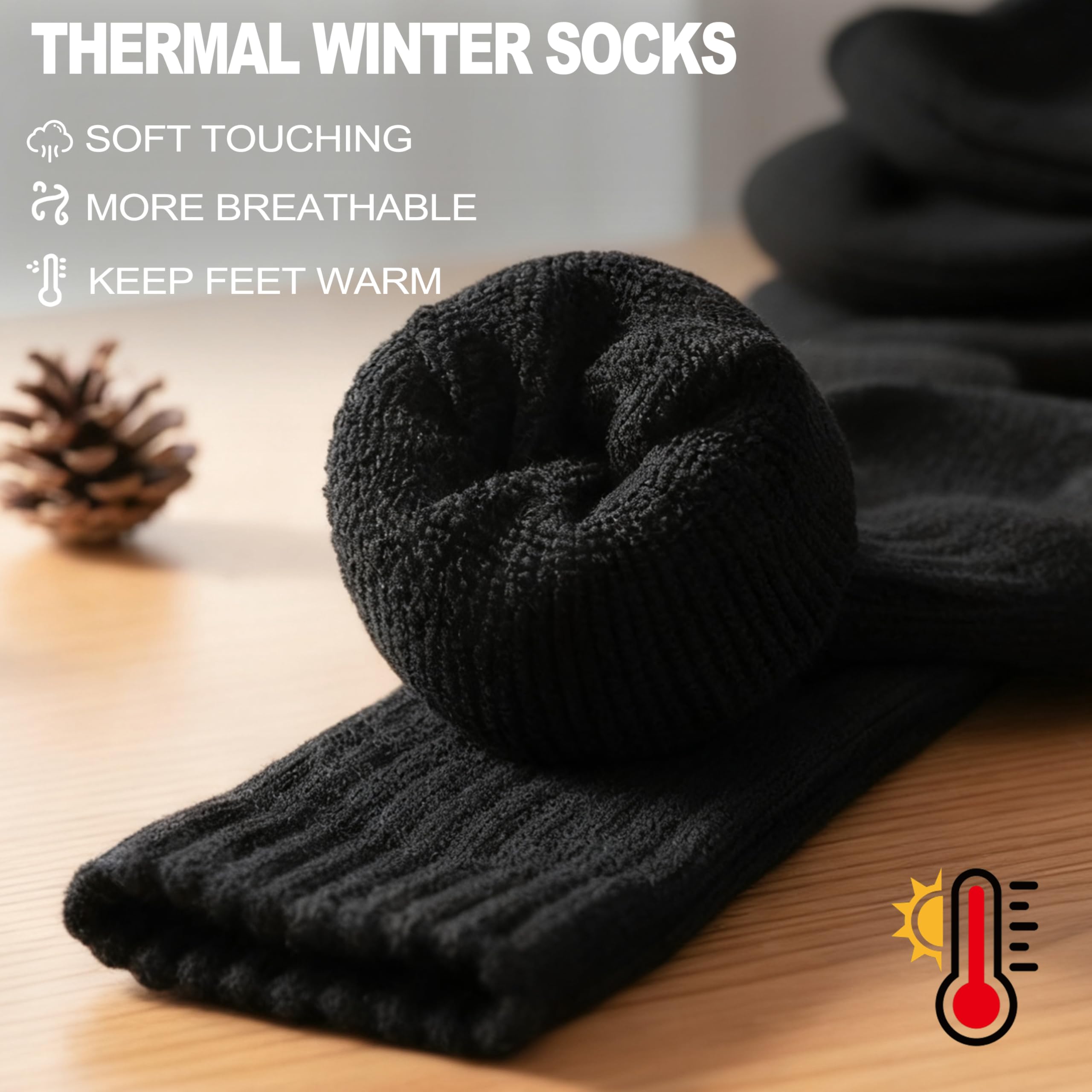EBMORE® para hombre caliente comodidad gruesos lana – Calcetines Invierno (5-Pack, colores mezclados