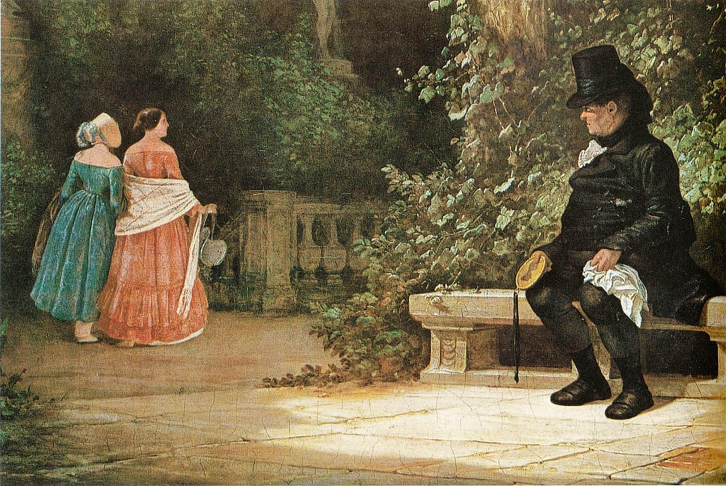 Posteriik No Frame Vintage Classic Picture Landscape Artwork The Widower By Carl Spitzweg Portrait Canvas Painting For Office Home Decor 60X90cm