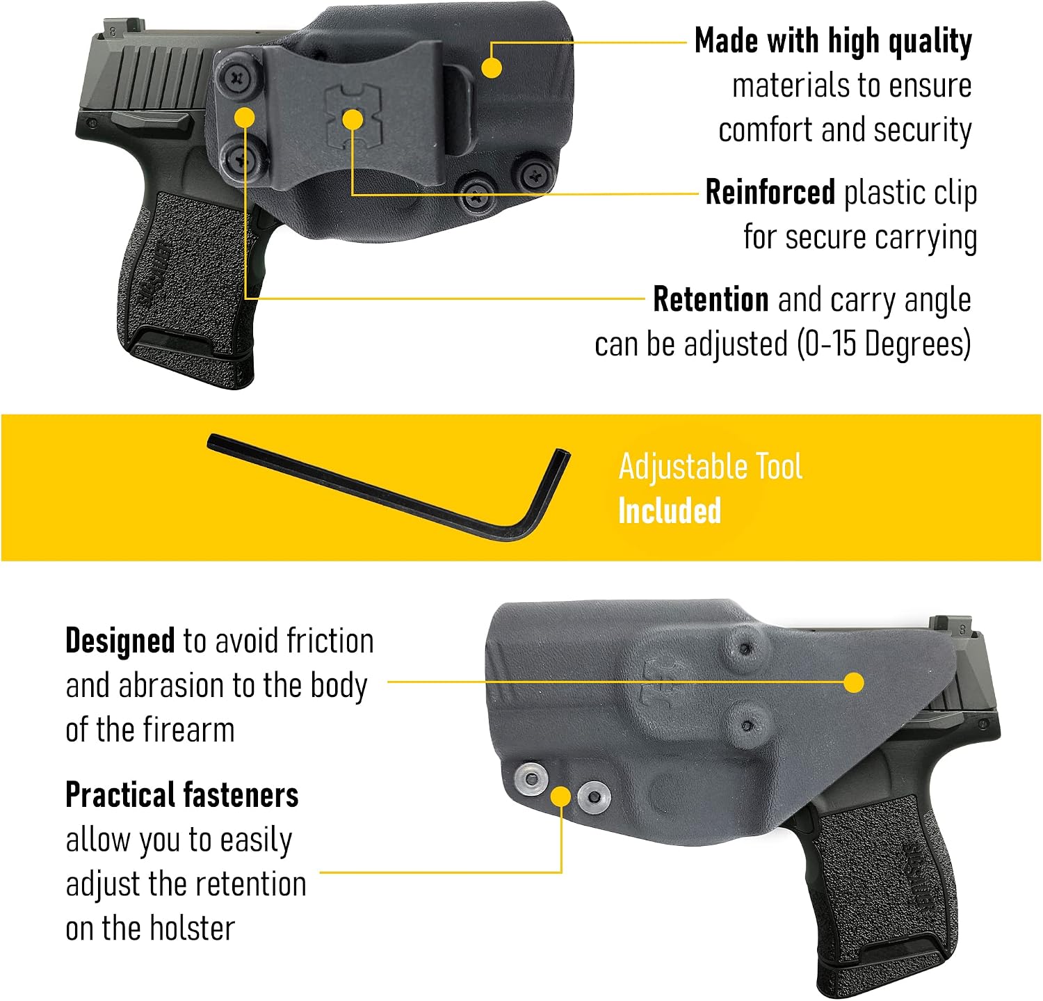 Kydex Holster for Sig Sauer P365 Concealed Carry Iwb - Lined Inside for Strong Retention and Maximum Protection - Reinforced Plastic Clip - Carbon Fiber - Lightweight Durable